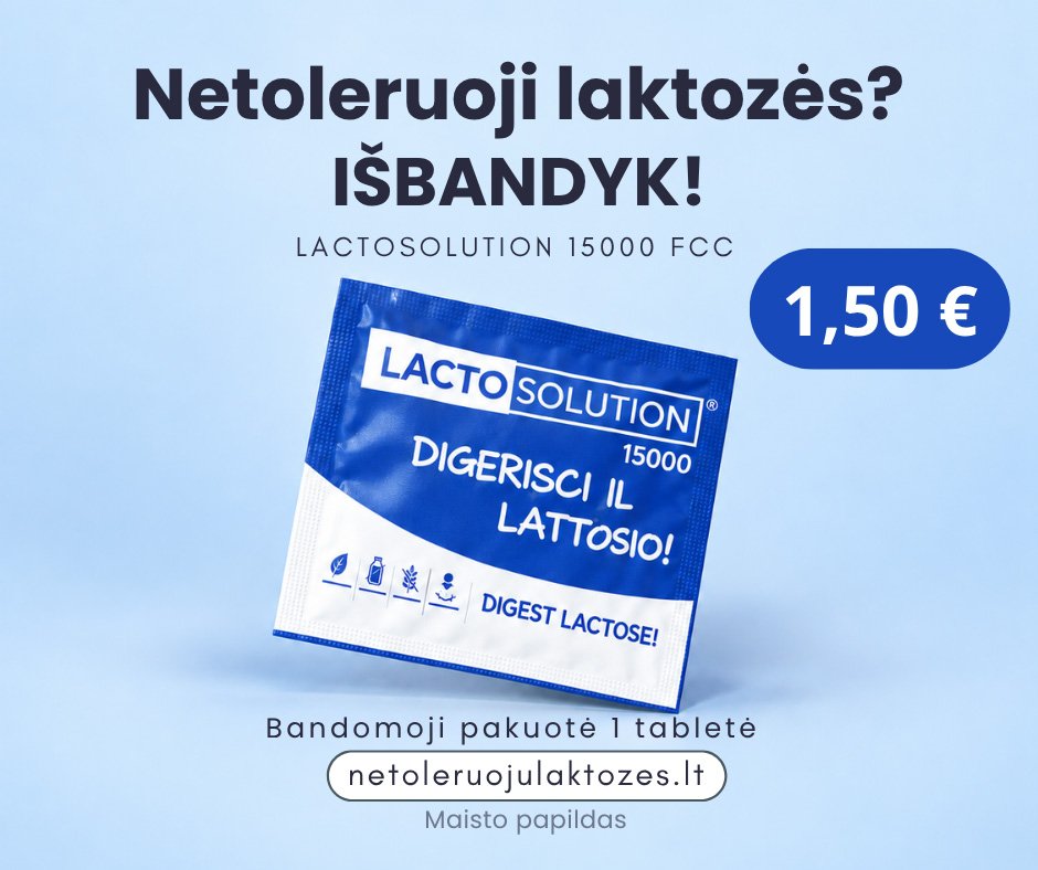 netoleruoju laktozės